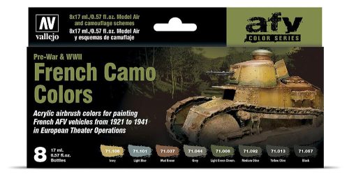 Vallejo 71644 Color-Set French Camo Colors Pre-War & WWII, 8x17 ml (Model Air)