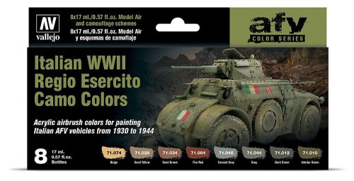 Vallejo 71645 Color-Set Italian WWII Regio Esercito Camo Colors, 8x17 ml (Model Air)