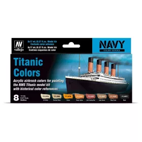 Vallejo 71646 Color-Set Titanic Colors, 8x17 ml (Model Air)