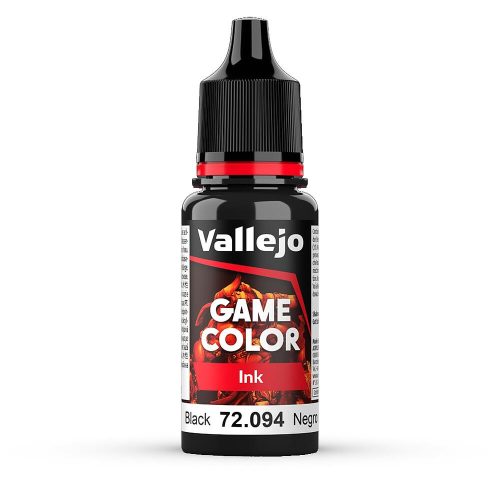 Vallejo 72094 Black Ink, 17 ml (Game Color) akril makett festék