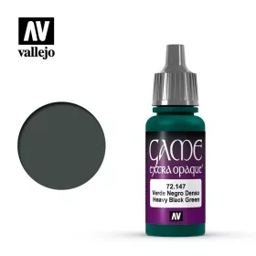   Vallejo 72147 Heavy Black Green, Extra Opaque, 17 ml (Game Color) akril makett festék