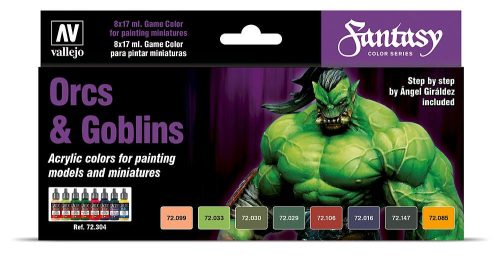 Vallejo 72304 Color-Set, Orcs & Goblins, 8x17 ml (Game Color)