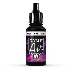 Vallejo 72751 Black, 17 ml (Game Air) akril makett festék
