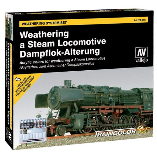 Vallejo 73099 Weathering a Steam Locomotive (Train Color) akril makettfesték készlet