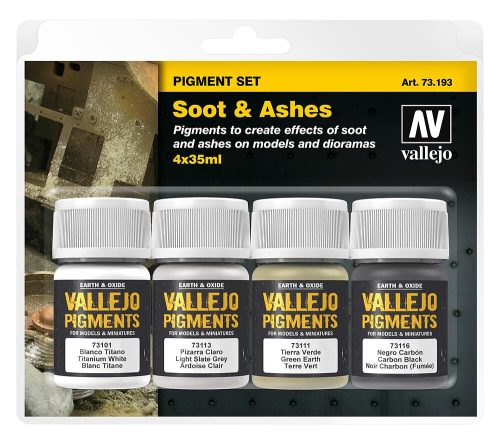 Vallejo 73193 Pigment Set Soot & Ashes