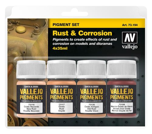 Vallejo 73194 Pigment Set Rust & Corrosion