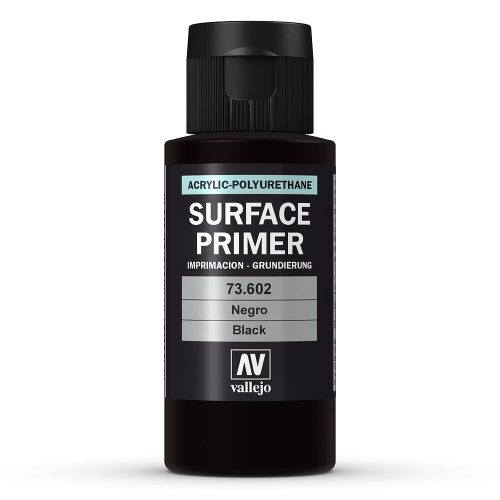 Vallejo 73602 Black Surface Primer, 60 ml - akril alapozó makettfesték