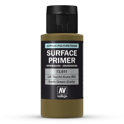 Vallejo 73611 Ija-Tsuchi-Kusa-Iro Earth Green (early) Surface Primer, 60 ml - akril alapozó makett festék