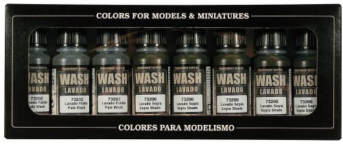 Vallejo 73998 Game Color washes, 8 x 17 ml - akril bemosófesték