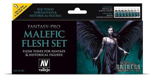 Vallejo 74102 Malefic Flesh Set, 8 x 17 ml - akril makett festék