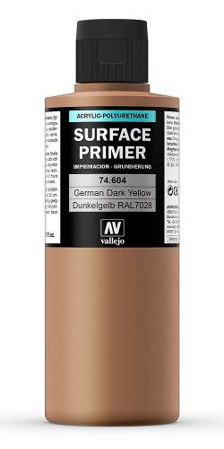 Vallejo 74604 German Dark Yellow, Surface Primer (Model Color) 200 ml - akril alapozó modellfesték