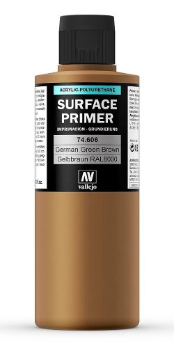 Vallejo 74606 German Green Brown, Surface Primer (Model Color) 200 ml - akril alapozó modellfesték