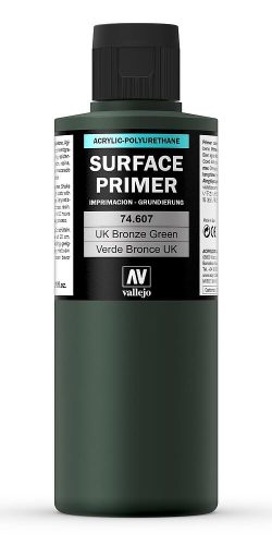 Vallejo 74607 UK Bronze Green, Surface Primer (Model Color) 200 ml - akril alapozó modellfesték
