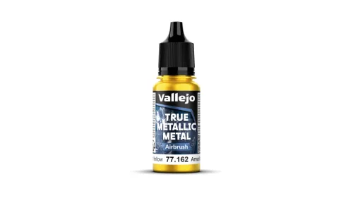 Vallejo 77162 RADIANT YELLOW - 18ml (True Metallic Metal Airbrush) makett festék