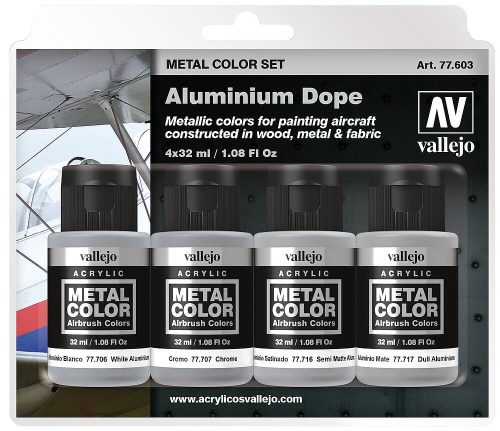 Vallejo 77603 Aluminium Dope Set - akril metál makettfesték