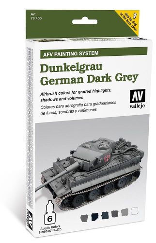 Vallejo 78400 AFV Painting System - Dunkelgrau German Dark Grey - 6x8 ml akril makettfesték