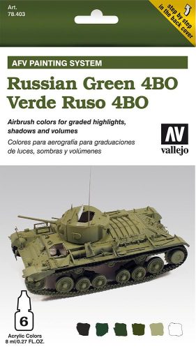 Vallejo 78403 AFV Painting System - Russian Green 4BO - 6x8 ml akril makettfesték
