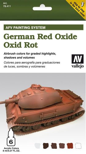 Vallejo 78411 AFV Painting System - German Red Oxide Setb 6x8 ml akril makettfesték
