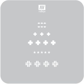   Vallejo 06373 ST-AFV001 Assorted German WWII Tank Markings - 1/35 Stencilek sablonok