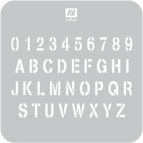 Vallejo 06519 ST-LET002 Stamp Font - 1/35 stencilek sablonok