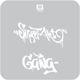   Vallejo 06533 ST-LET004 Street Art Nº2, Graffiti 2 - 1/35 stencilek sablonok