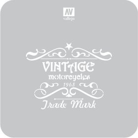   Vallejo 06540 ST-LET005 Vintage Motorcycles Sign - 1/35 stencilek sablonok