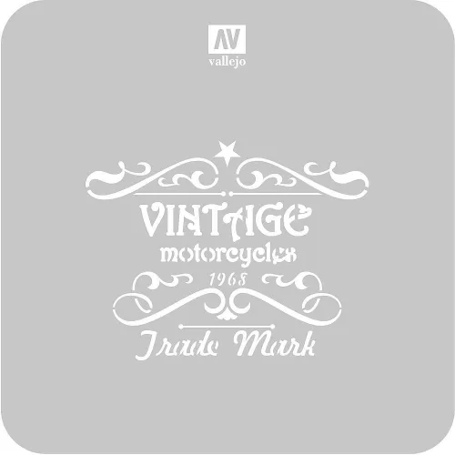 Vallejo 06540 ST-LET005 Vintage Motorcycles Sign - 1/35 stencilek sablonok