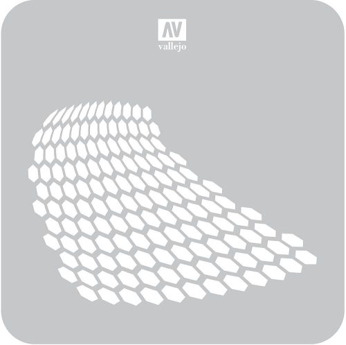 Vallejo 06588 ST-SF003 Distorted Honeycomb - stencilek sablonok