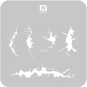   Vallejo 06625 ST-TX001 Cracked Wall - 1/35 stencilek sablonok