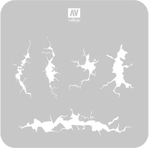 Vallejo 06625 ST-TX001 Cracked Wall - 1/35 stencilek sablonok