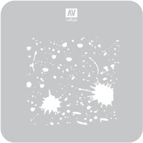   Vallejo 06649 ST-TX003 Splash & Stains - 1/35 stencilek sablonok