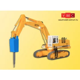   Viessmann 1271 Liebherr 974 lánctalpas markoló, mozgó útbontó adapterrel és világítással (H0)