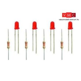 Viessmann 3550 4 db piros LED, ellenállással - 3 mm