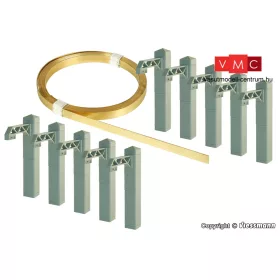 Viessmann 4195 Felsővezeték/munkavezeték oszlopokkal, alagútban való kiépítéshez (H0,TT