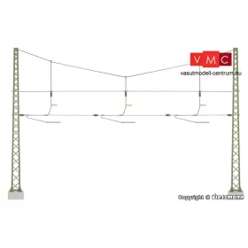   Viessmann 4262 Állomási sodronyköteles tartóoszlop felsővezetékhez, három vágány fölé (TT)