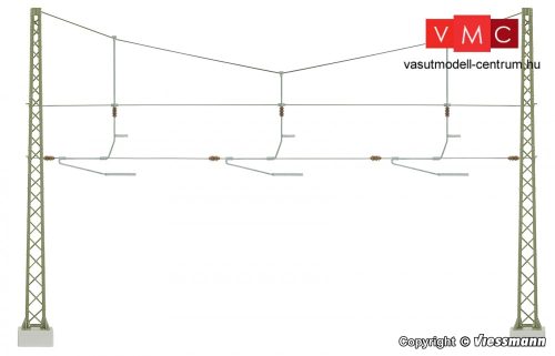 Viessmann 4262 Állomási sodronyköteles tartóoszlop felsővezetékhez, három vágány fölé (TT)