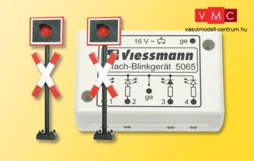 Viessmann 5060 Fénysorompó, német szabvány, 2 db, villogtató elektronikával (H0)