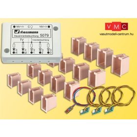   Viessmann 5079 Belső világítás épületekhez, házakhoz, TV villogással - 5 db LED, vezérlővel (H0,TT,N)