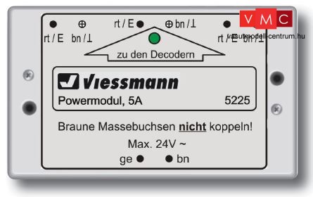 Viessmann 5225 Powermodul 5A, tápfeszültség kiegyenlítő modul, villogásmentes LED világításhoz