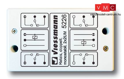 Viessmann 5226 Kapcsolórelé, monostabil 2 x 2UM, pozitív impulzuskapcsolás