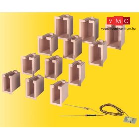   Viessmann 6005 Belső világítás épületekhez, 1 db fehér LED - ablakvilágítás (12 db kulissza, 4 féle méretben)