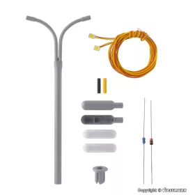   Viessmann 6723 Építőkészlet - Ostoros utcai lámpa, dupla - fehér LED (H0)