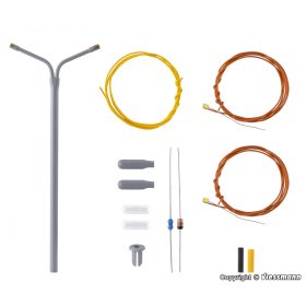   Viessmann 6923 Építőkészlet - Ostoros utcai lámpa, dupla, fehér LED (TT)