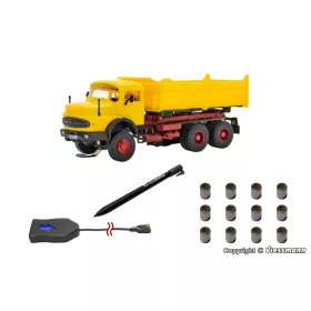   Viessmann 8003 CarMotion Basis Startset - Alapkészlet Mercedes-Benz billencs csőrös teherautóval - sárga(H0)