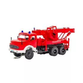   Viessmann 8052 CarMotion: Mercedes-Benz csőrös tűzoltósági autódaru - működő villogóval és világítással (H0)