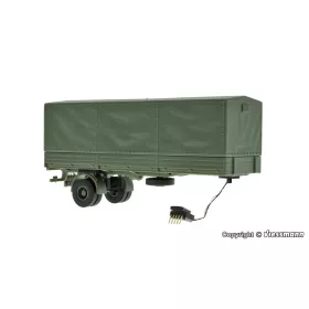   Viessmann 8221 CarMotion: ponyvás félpótkocsi, 1 tengelyes - katonai (H0)