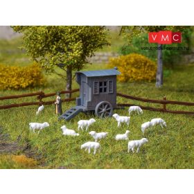  Vollmer 7717 Kerekes juhászbódé juhokkal és kerítéssel (N)
