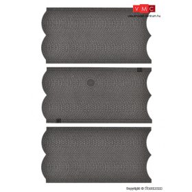   Vollmer 48240 Kockakő egyenes útburkolat csatornafedelekkel, 3 db (H0) - Steinkunst