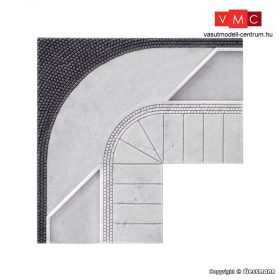   Vollmer 48253 Járda szegélykővel 90°-os kanyarhoz, kereszteződéshez (H0) - Steinkunst