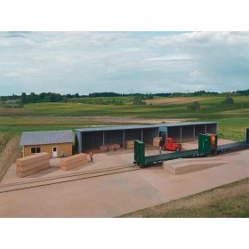 Walthers 34206 Modern faáruraktár vasúti rakodóval (H0)